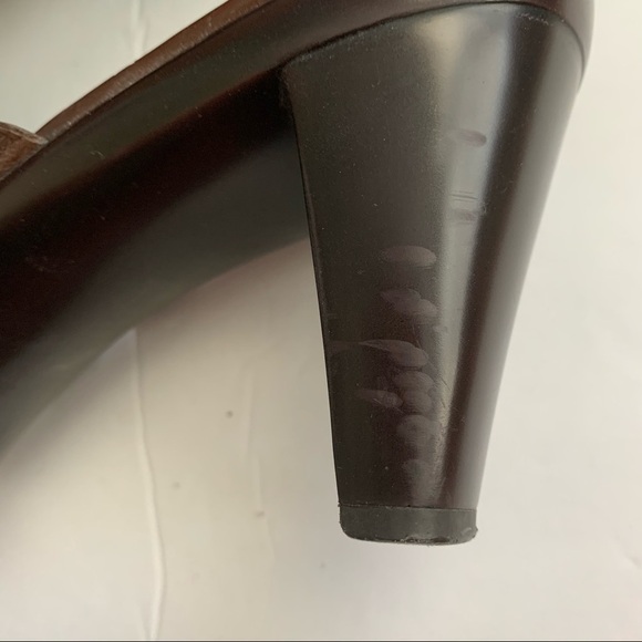 Victoria Spencer Limits Strappy Leather Mule High Heel Sandals Dark Brown 9.5M - Picture 6 of 8